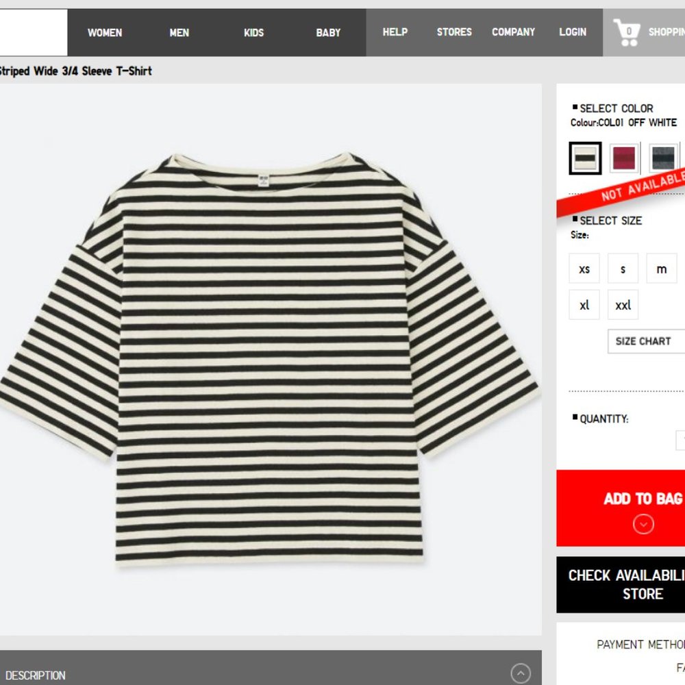 Uniqlo boxy heavyweight boatneck striped top